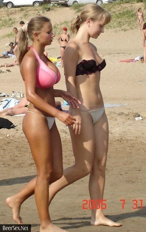at the beach Big tits