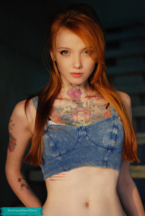 Redhead tattoo porn