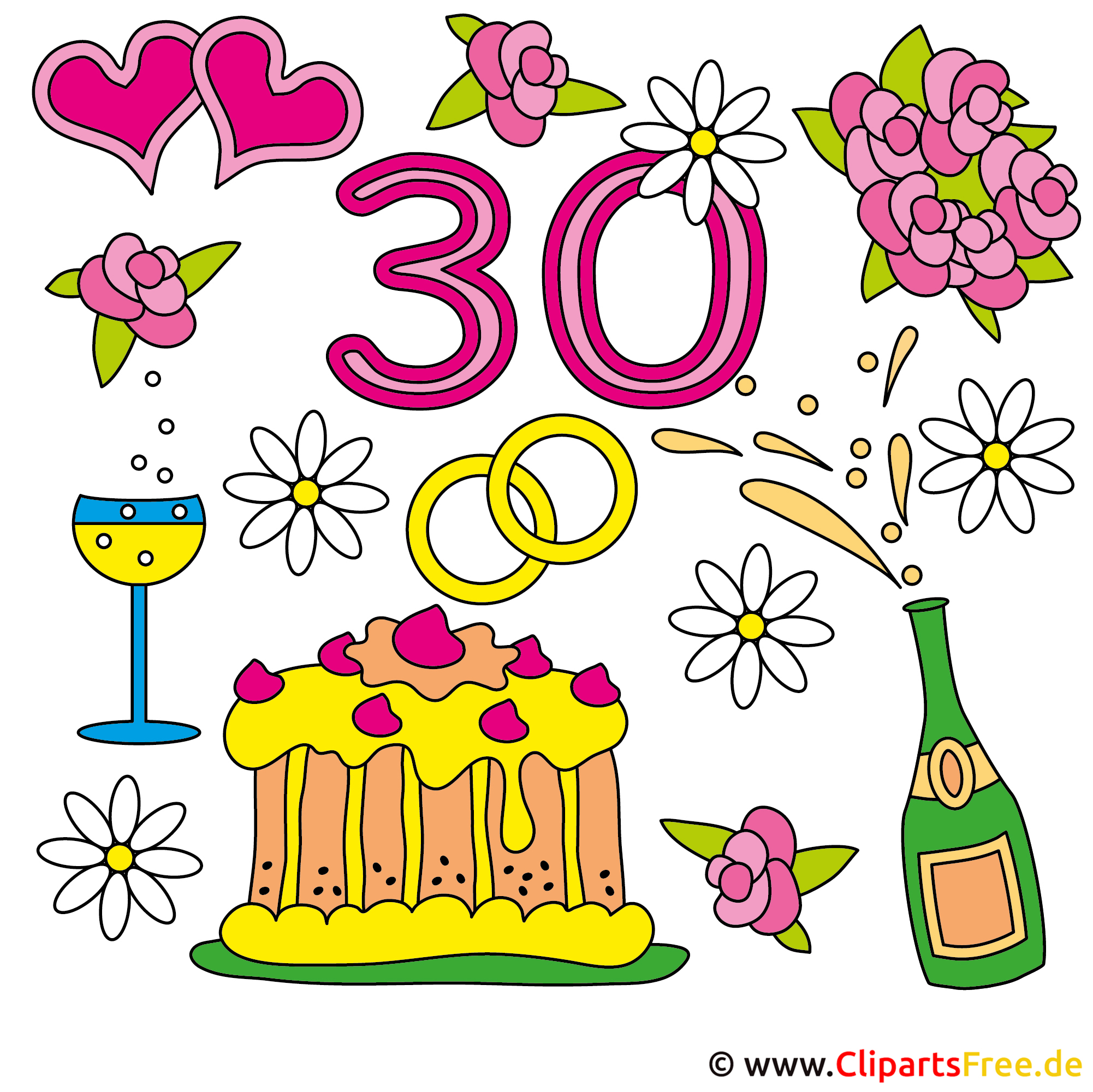 clipart bilder 30 geburtstag