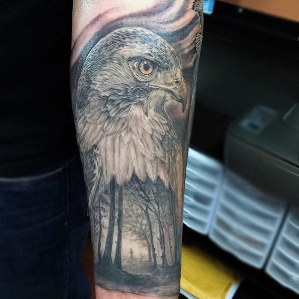 rücken Wald tattoo