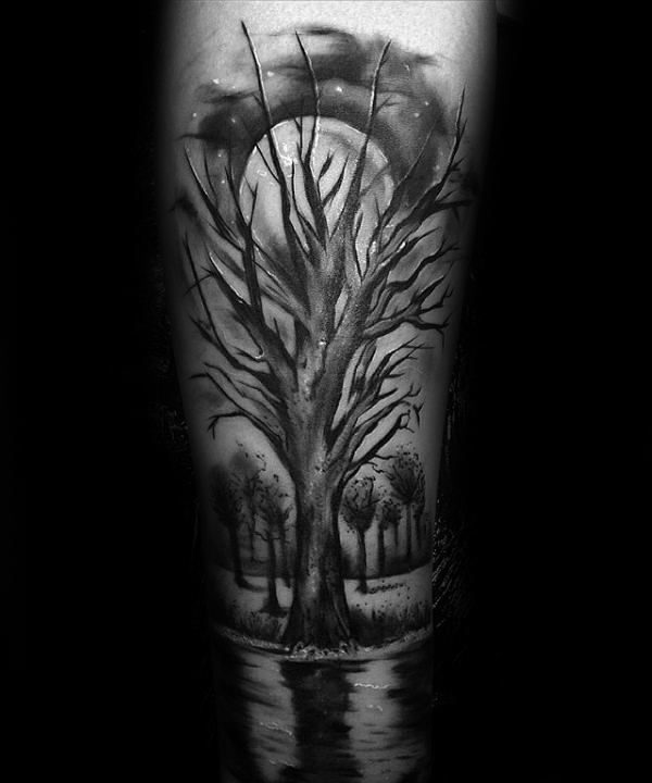 rücken Wald tattoo