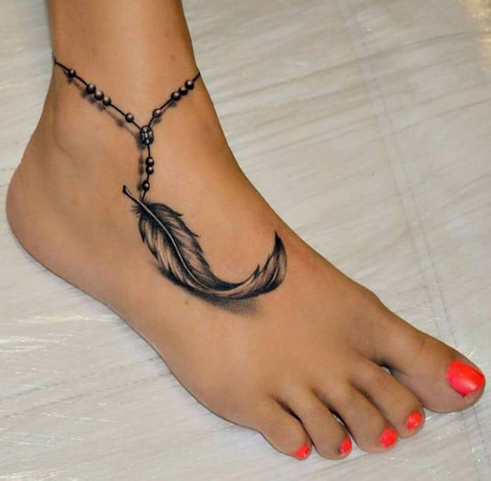 fußkette anhänger Tattoo mit