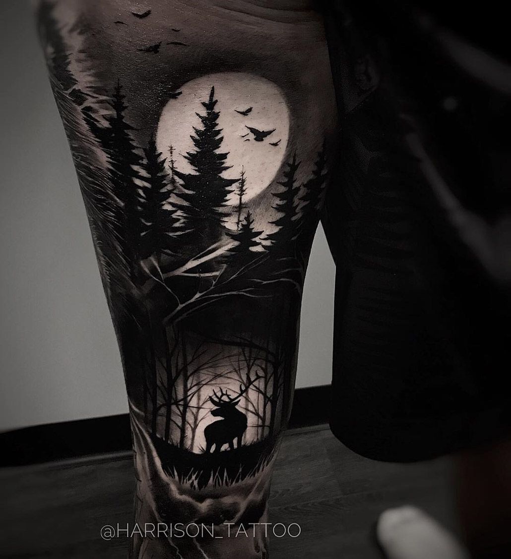 rücken Wald tattoo